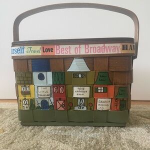 Caro-Nan Handcrafted Village Scene Basket